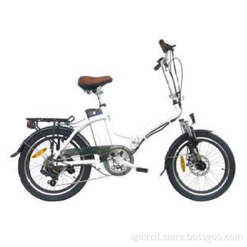 White Foldable Electric Bike / Alloy Foldable E Bike With T
